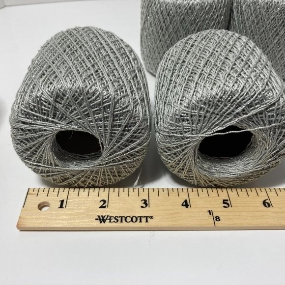 4 Aunt Lydia's Metallic Crochet Thread Silver - Picture 7 of 8